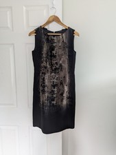 Tahari Black Print Sheath Dress Sz 4 Butter Soft Cocktail Whimsigoth, Witchy EUC