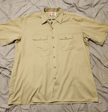 Dickies A Legend In Work Button Up Shirt Men's 2XL Short Sleeve Brown A183 