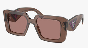 Prada PR 23YS Sunglasses - Brown Transparent Frame Brown 51mm