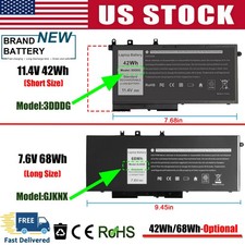   GJKNX /3DDDG Battery For Dell Latitude 5480 5580 5280 5490 5491 5580 5590 5591