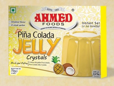 Ahmed Pina Colada Jelly Crystals Halal Dessert Mix Instant Jello (70g - 12 Pack)