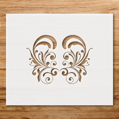 Floral Elements Wall Art Reusable Plastic Stencil for DIY Crafts - StencilAir