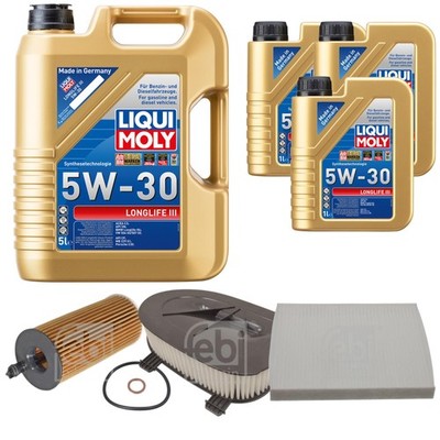 FEBI BILSTEIN Inspektionspaket 8L Liqui Moly 5W30 Longlife3 für BMW X5 F15 F85