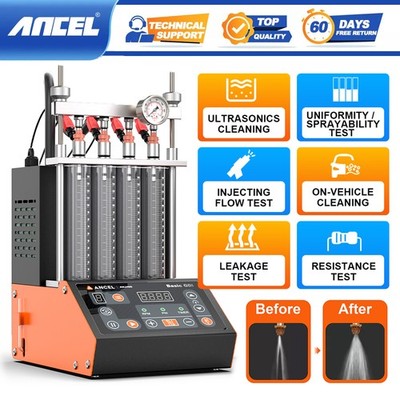 ANCEL ANJ400 Ultrasonic Fuel Injector Cleaner Tester 4 Cylinder GDI TSI Machine