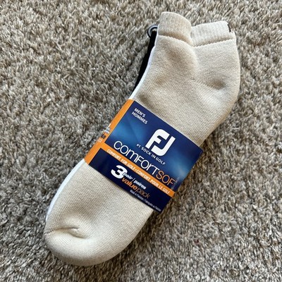 Footjoy New Mens Comfortsof Sport Socks 3-pair Value Pack Size 7-12 Multicolor