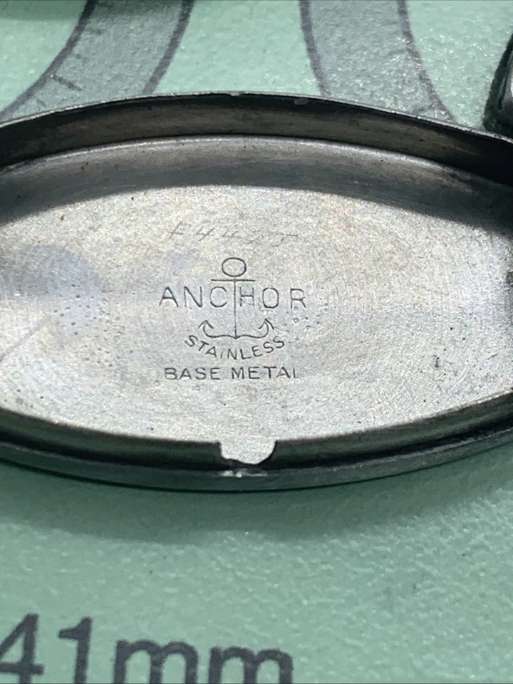 Lote de 3 respaldos de caja de reloj mecánico vintage Waltham, ancla, art déco Foto 4 de 4