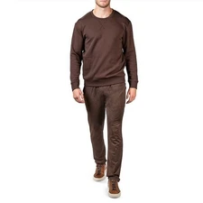 Natori Men's Brown Soft Knit Fleece Bagani Classic Fit Crew Sweatshirt Size XXL