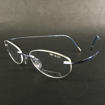 Silhouette Brillenfassung 5686 40 6051 7795 Blau Titan Randlos Oval 48-17-140