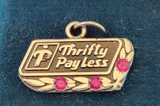 Vintage Sterling Thrifty Payless Service Award Charm Pendant Jostens