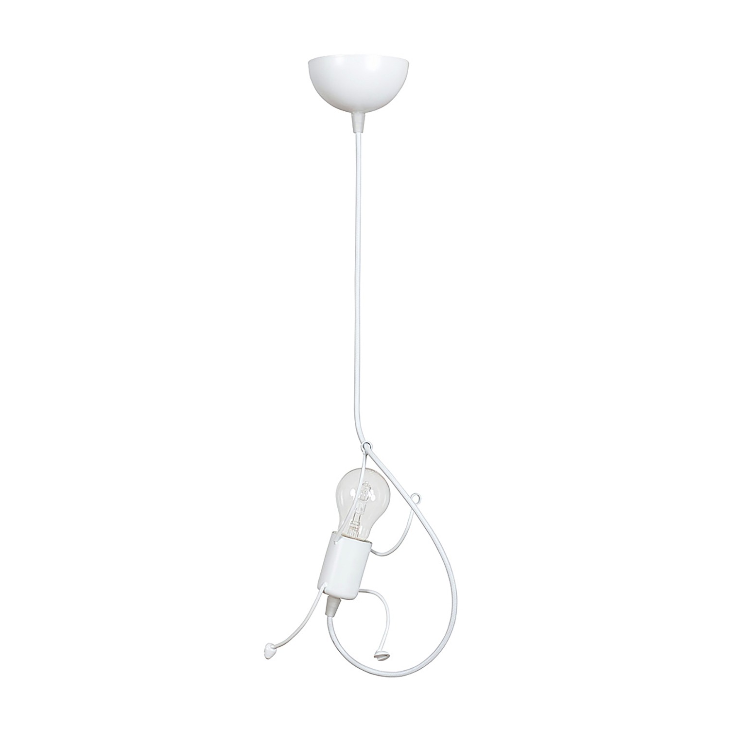 Sospensione Isotta Bianca Figura Umana: Lampadario Acciaio Moderno 1 Luce