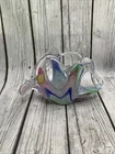 Lavorazione Arte Murano Glass Napkin Letter Holder Pink Green Blue Clear Vtg