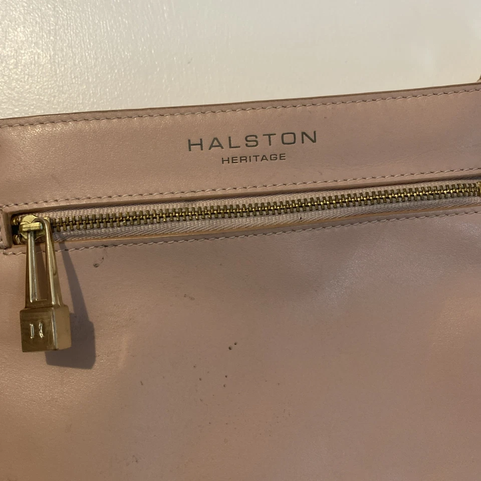 Cartera sin asas múltiple de cuero rosa Halston Heritage sin correas usada Foto 2 de 4