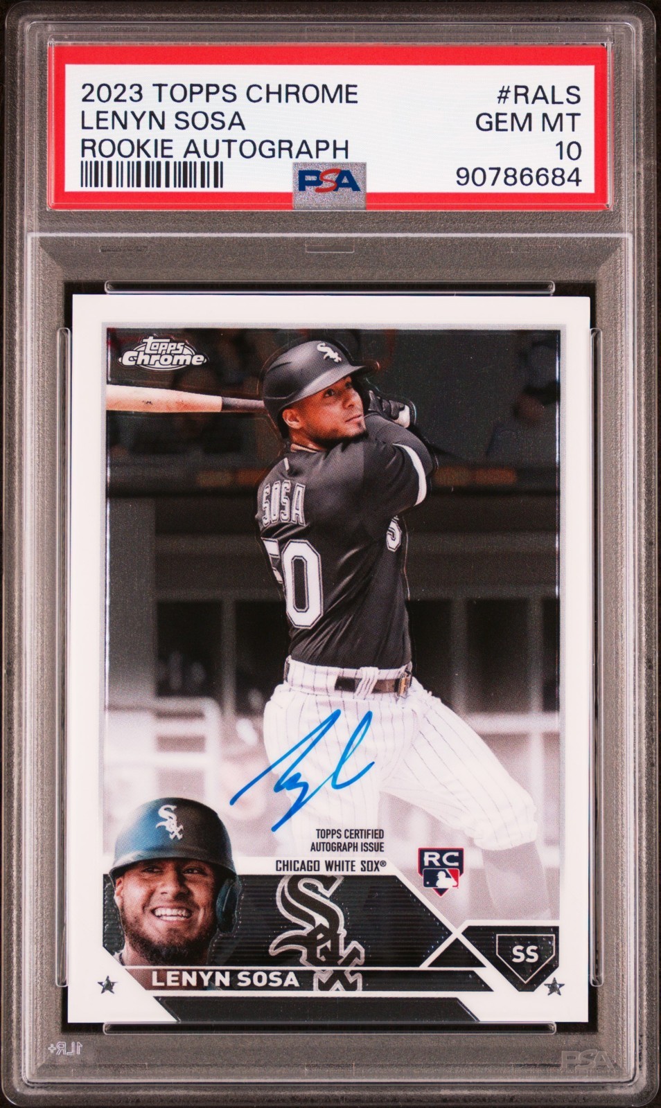 Lenyn Sosa 2023 Topps Chrome Rookie Autograph #RA-LS PSA 10