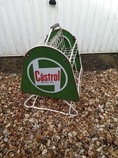 Vintage Rare (not enamel) Castrol Motor Oil Can Retail/Display Stand 2 Signs