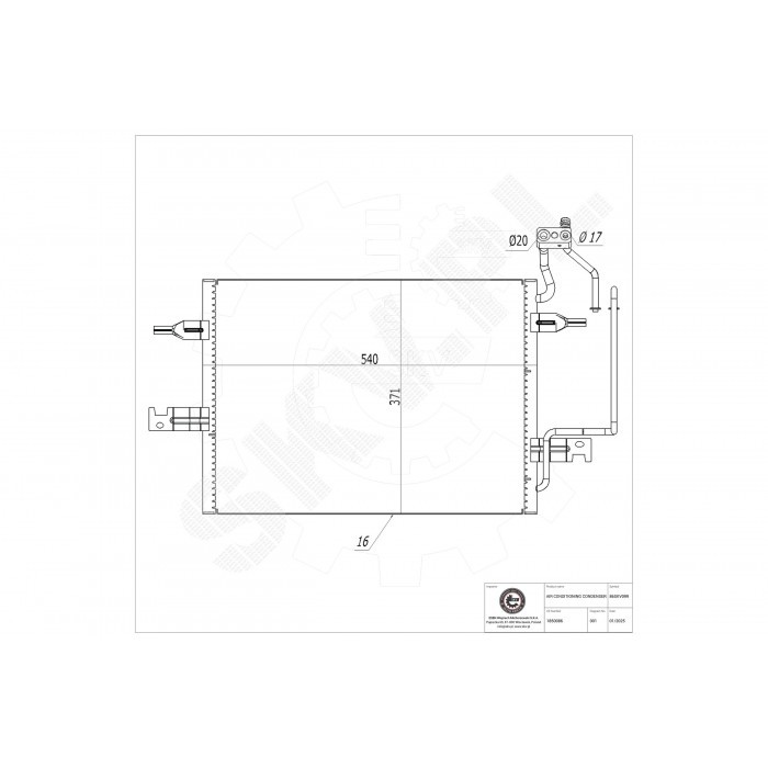 Condenseur de clim pour Opel Meriva A et Vauxhall 13128931 en aluminium