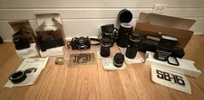 Nikon F3 SLR Film Camera Bundle 3 Lenses, Flash, Motor Drive, Hoya Filters, More