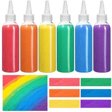 12 Pcs Art Sand Colored 9oz Sand Bottles for DIY Arts and Crafts Kit for Draw...