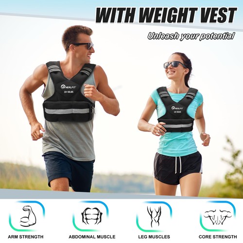Gewichtsweste für Damen und Herren, 5-10lb/11-20lb/18-30lb verstellbar gewichtet V... - Bild 7 von 7