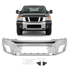 Chrome Front Bumper For Nissan Titan Armada 04-15 Steel For LE SE PRO-4X Models