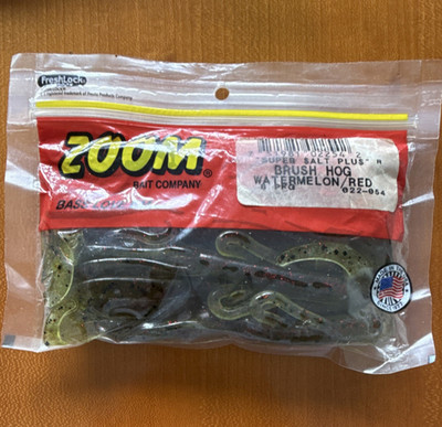 Zoom Super Salt Plus Brush Hog Swimbait Watermelon Red 8 Pack 022-054