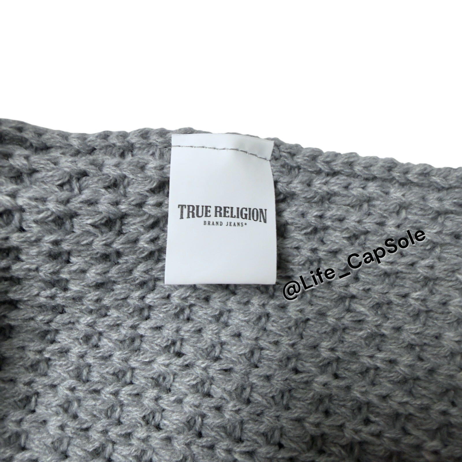True Religion Hat Scarf Set Grey Silver One Size Warm Glitter Gem Knitted NEW thumbnail 3