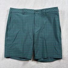 Walter Hagen Performance 11 Pureflex Golf Shorts Mens 38 Dark Green Tartan Plaid