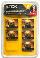 BRAND NEW LOT OF 5 TDK MINI DV 60 MINUTES DIGITAL VIDEO TAPES IN BLISTER PACKAGE