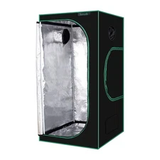 SEMOTH 24”x24”x48” Grow Tent, 98% Reflective 600D Mylar Waterproof Non-Light Lea