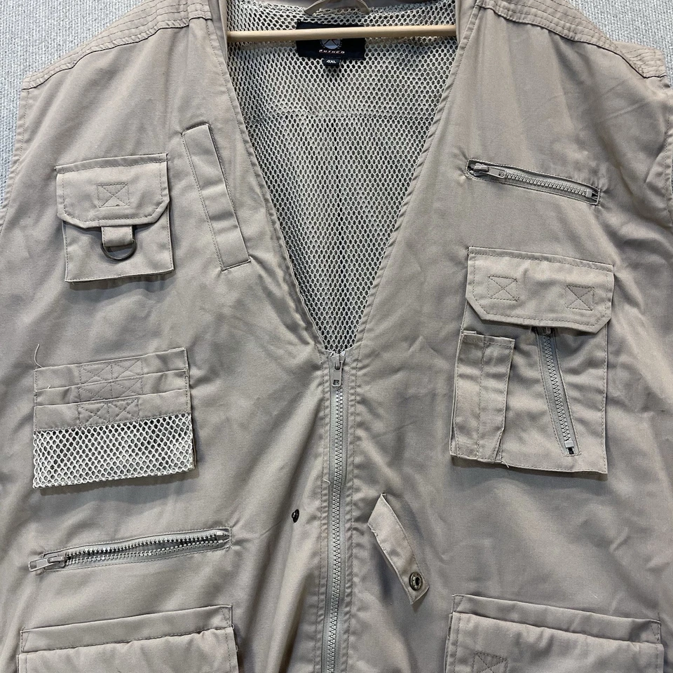 Rothco Safari Tactical Vest Khaki Tan Hunting Outdoor Camping Fishing Mens 4XL - Image 3 of 4