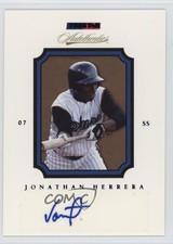 2007 TRISTAR Autothentics Blue Auto 111/250 Jonathan Herrera #56 Auto 1tx2