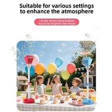 Streetlight Bubble Machine with 7-Color LED Lights Adjustable Height and Audio