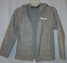 Free Country Boys Hooded Jacket Gray Full Zip Waterproof Windbreaker Size 10/12