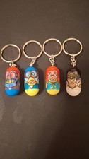 Mighty Beanz Ja-Ru 2004 keychains Mega-Bot, Scribble-Bot, The King, Hygiene
