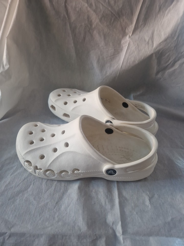 Crocs Baya White Clog Slider Outdoor Beach Holiday Travel Sandal Size Womens UK7