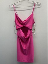 NWT Windsor Women's Statement Cutout Mini Dress Fuchsia Pink Bodycon Sz S