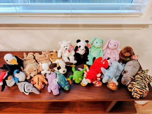 Vintage Ty Beanie Babies Lot of 20 Assorted Animals with Tags