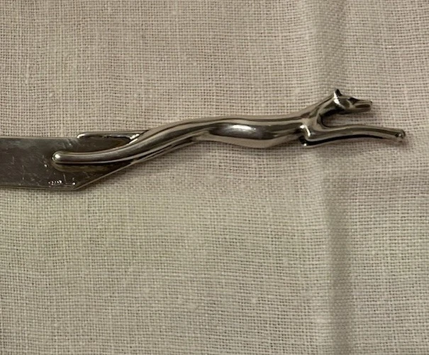 Tagliacarte in argento firmato Ottaviani. Levriero - Immagine 2 di 4