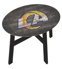 Los Angeles Rams Distressed Wood Side Table With Glass Top 31