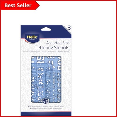 Craft Master 3-teiliges Schablonenset: 10 mm-30 mm robuste Kunststoff Buchstaben & Symbole