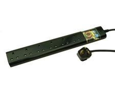 CS947 Tacima 6 Way Mains Conditioner with Surge Protection black 