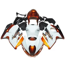 ABS Fairings For Suzuki GSX1300R Hayabusa 1997-2007 White Orange Black Bodywork