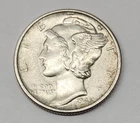 1945-D Mercury Dime - Great Condition- AU - Full Bands