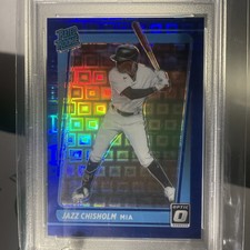 21 Marlins Yankees Rated Rookie Jazz Chisholm #58 Blue Prizm 84/99 (RC)