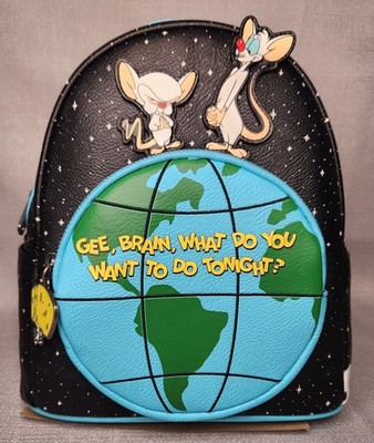NWT Loungefly Backpack Warner Bros Animaniacs Pinky & The Brain Glow In The Dark