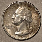 *HIGH GRADE* 1951-D Washington 90% Silver Quarter Denver *ALBUM TONING*