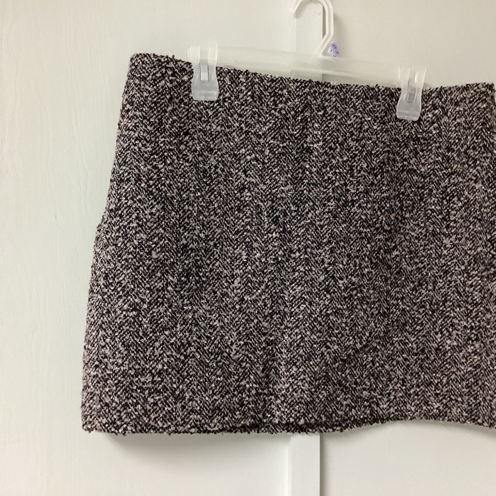 New H & M Skirt Women's Size 12 BrownBlack Tweed Wool Blend Lined A-Line Mini thumbnail 9