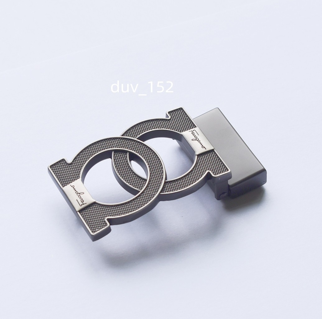 Ferragamo gray grid pattern texture Belt Buckle F… - image 1