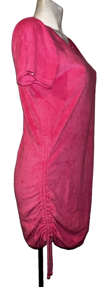 VICTORIA'S SECRET PINK Women's Size L Terry Cloth T-Shirt Dress w/Drawstrings - Image 3 of 4