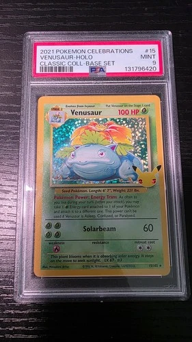 Pokemon TCG Celebrations Venusaur Card 15/102 Classic Collection 2021 PSA 9 Mint