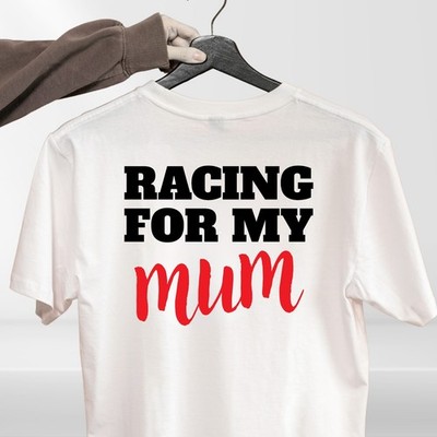 Racing For My Mum T-Shirt Charity Run Marathon Support Unisex Kinder Tee